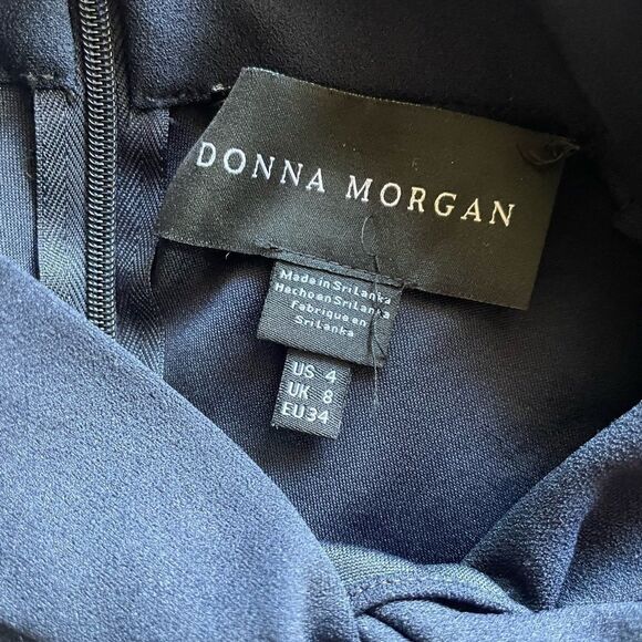 Donna Morgan Three Quarter Sleeve Sheath Dress Navy Blue Size 4, NWOT - Picture 3 of 9